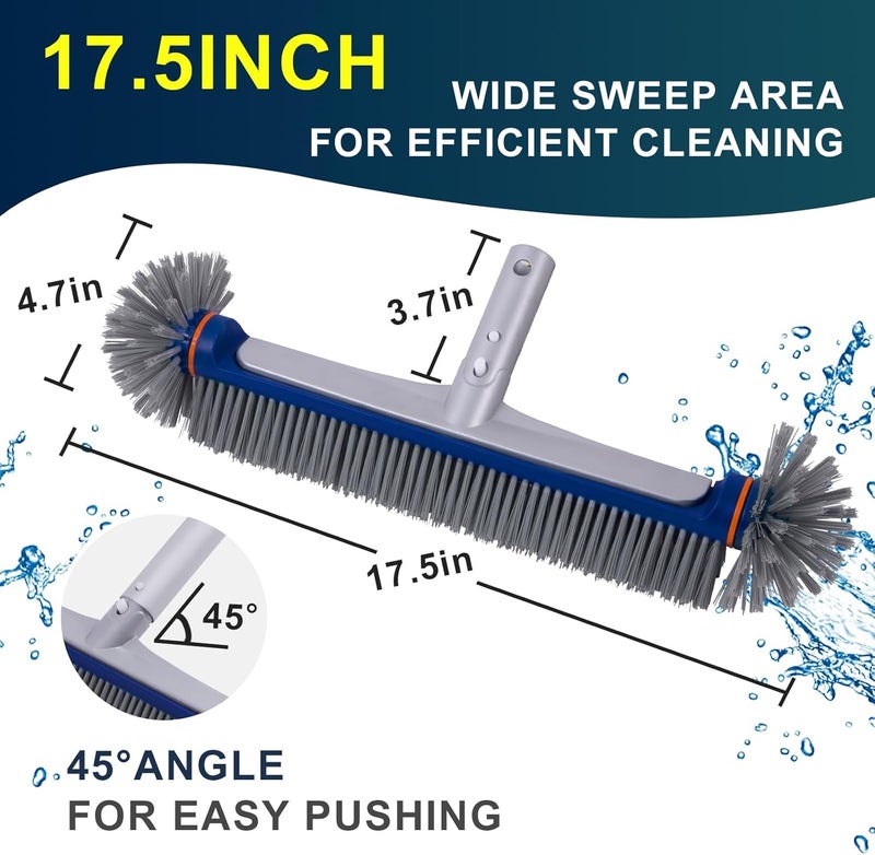 POOLAZA 360 Degree Pool Brush - Heavy Duty, Premium Bristle & Aluminum Handle for Inground & Above-Ground Pools - Image 5